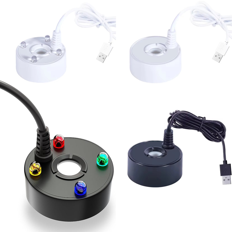 Terrarium Fogger Ultrasonic - Humidificador ultrasónico USB de 4 LED,